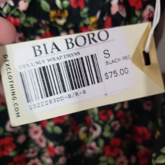 Dex NWT Xsmall Small Medium Long Sleeve Floral Print Faux Wrap Maxi Dress - Picture 11 of 16